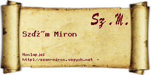 Szám Miron névjegykártya